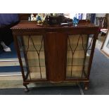 A mahogany china cabinet