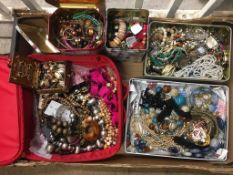 A large quantity of costume jewellery