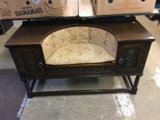 An oak telephone seat