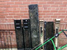 A Victorian slate fire surround and two mirrored panels