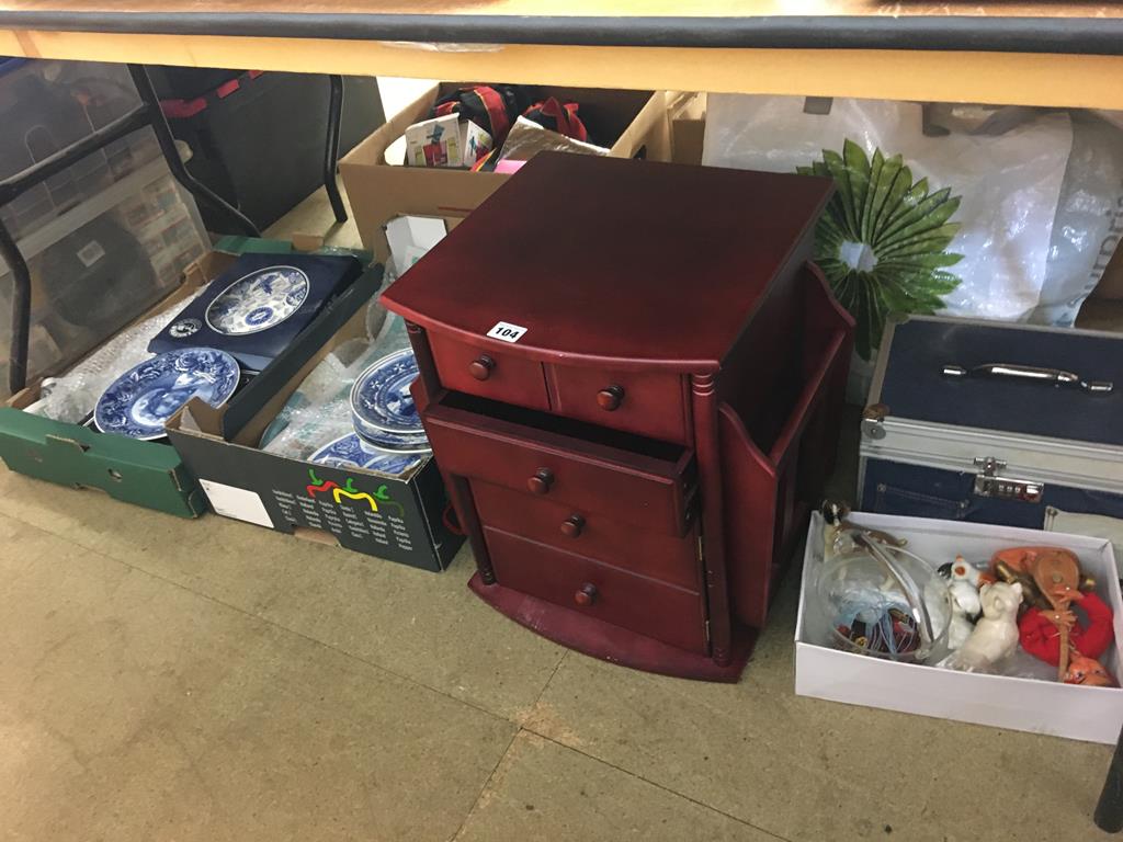 Three boxes of assorted and two jewellery boxes