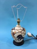 A modern Moorcroft table lamp