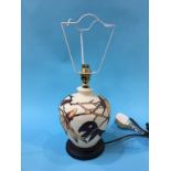 A modern Moorcroft table lamp