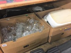 Four boxes of glass and china