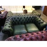 A Chesterfield green two seater settee