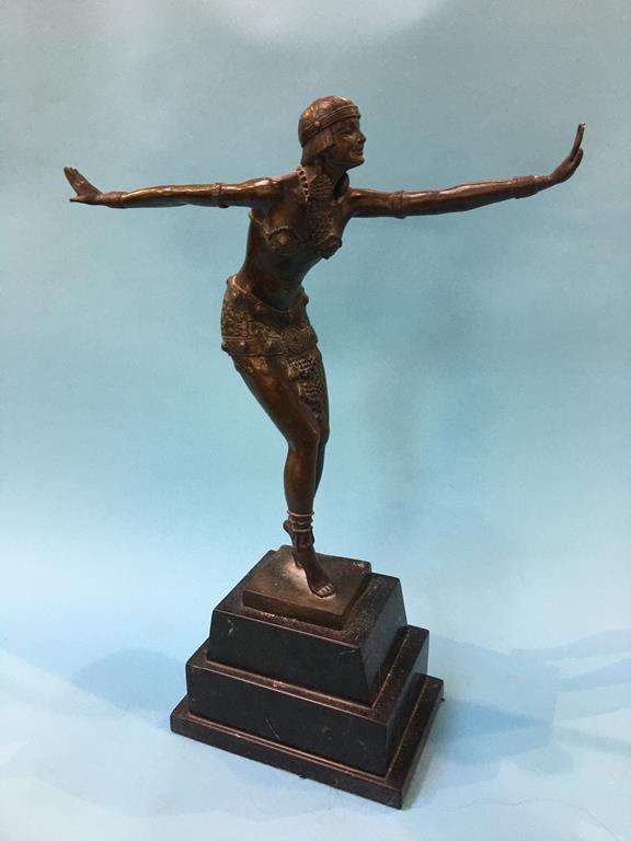 A modern bronze of a ballerina