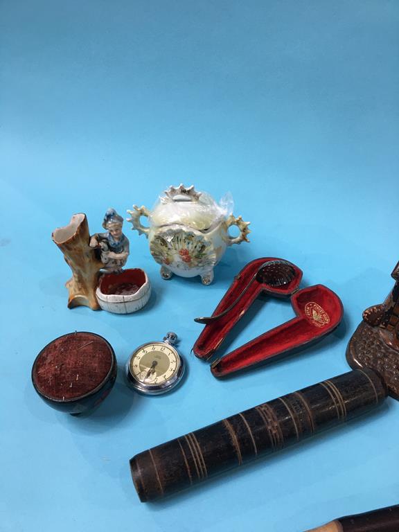 A box of assorted, to include a pipe, stopwatch etc. - Image 3 of 3