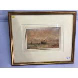 G. Weatherall, watercolour, signed, 'Shipwrecked vessels off the North East coast', 15 x 24cm