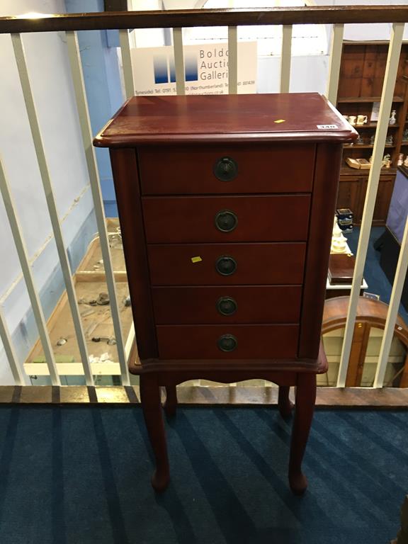 A modern narrow jewellery chest