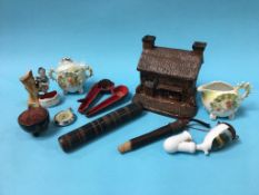 A box of assorted, to include a pipe, stopwatch etc.