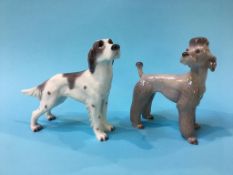 Two Copenhagen porcelain dogs