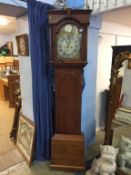 A mahogany longcase clock, George Carley, Diss, with silvered dial, two subsidiary dials and eight