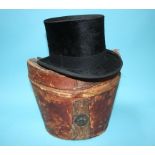 A Hope Brothers, 46 Ludgate Hill, London top hat and case