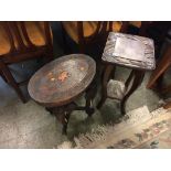 An oval elephant table and an occasional table