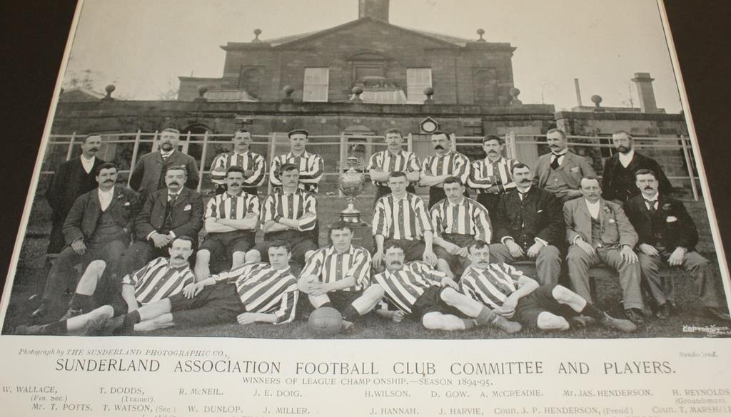 A framed Sunderland Association Football Club Committee and Players printed photograph