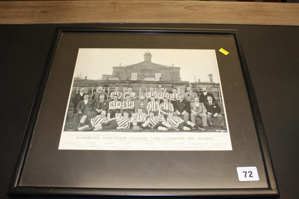 A framed Sunderland Association Football Club Committee and Players printed photograph - Image 2 of 2