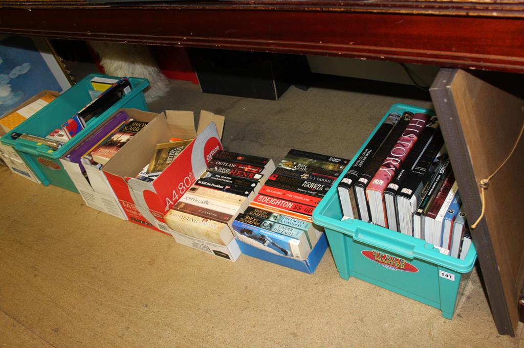 Eight boxes of books