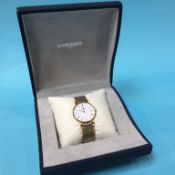 A gents Longines wristwatch, boxed, with paperwork