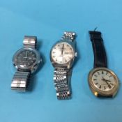 Three gents wristwatches, to include a Timex etc.