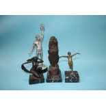 Four metalware sculptures, various