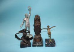 Four metalware sculptures, various