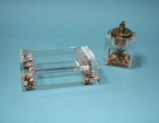 A Clearfloat lidded box and table lighter