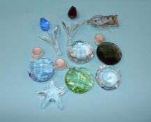 Nine boxed Swarovski glass ornaments