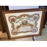 An oak framed 'Independent Order of Rechabites' certificates