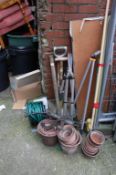 Quantity of garden tools, pump etc.