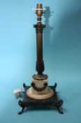 An ornate Corinthian column table lamp