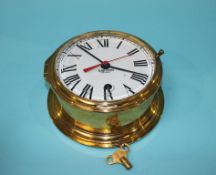A brass Smith's Astral Ship's clock