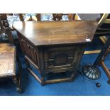 An oak side cabinet