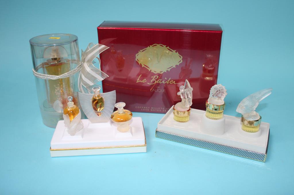 Collection of Lalique perfumes