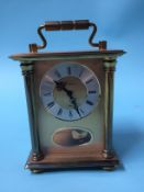 A brass 8 day carriage clock