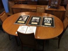 A G Plan teak dining table and six chairs