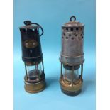 A John David and Sons (Derby) Flame Safety lamp and an unmarked Miner's lamp (2)