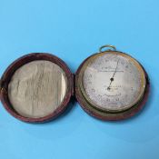 A Compensated Pocket Barometer, in fitted leather case, by C. W. Dixey