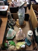 A collection of figures, Coalport and Rosenthal etc.