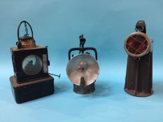 An Oldham Tanka II lamp, 'The Premier Lamp' and a B. R. (E) Welch patent lamp (3)