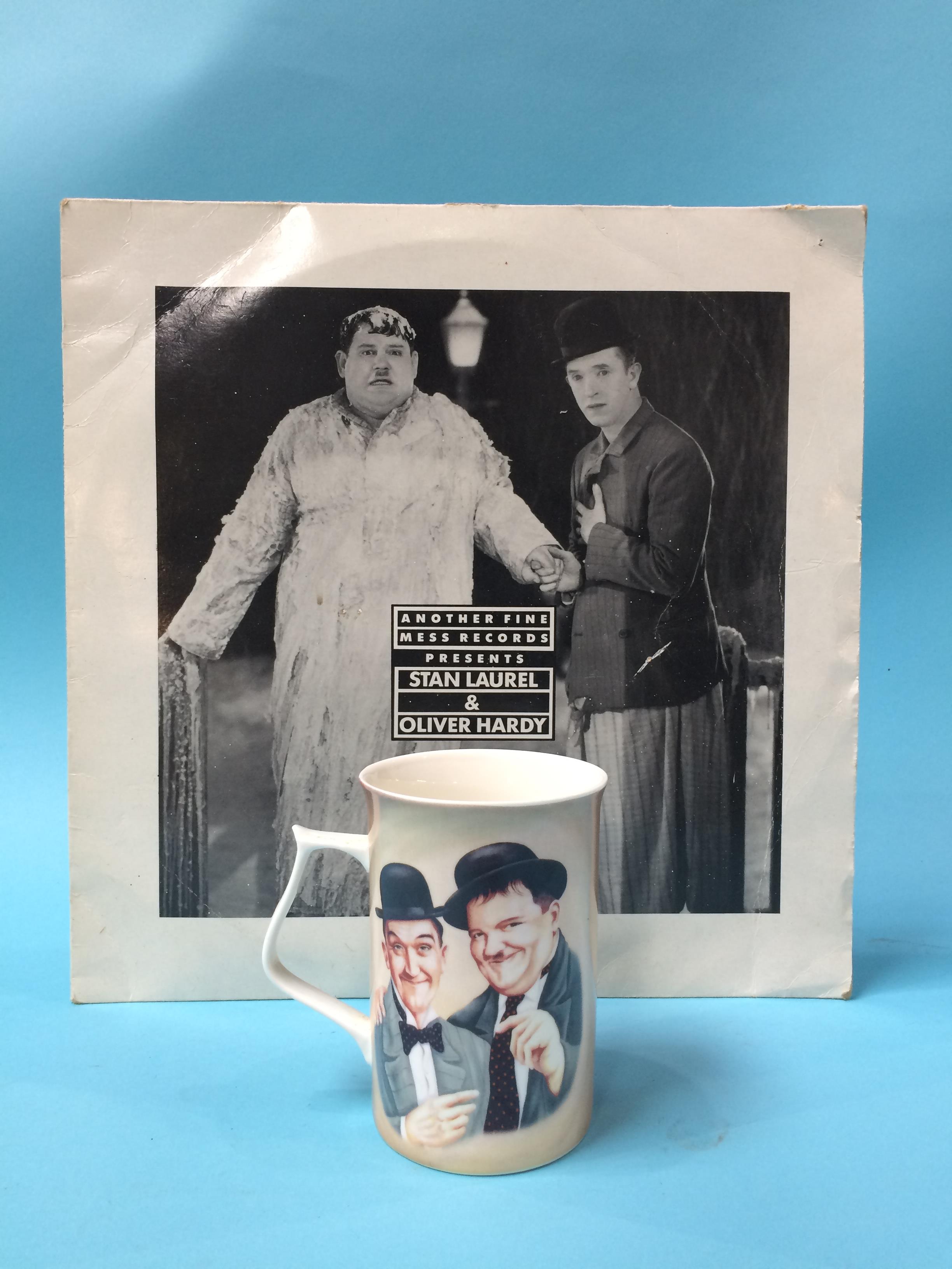 A Laurel and Hardy LP and mug
