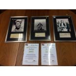 Three autographs; Julie Andrews, Doris Day and Judy Garland, all framed, with two certificates