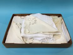 A tray of table linen