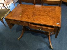 A reproduction sofa table