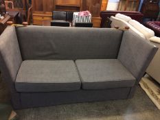 A Heals of London 'Knoll' style two seater settee, in grey upholstery