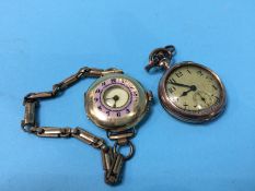 A Ladies 18ct watch and a 9ct pocket watch