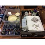 Three boxes of assorted including Royal Doulton, Myth and Magic etc.