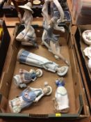 Various Lladro and Nao figures