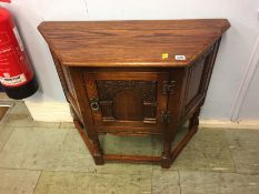 An oak side cabinet