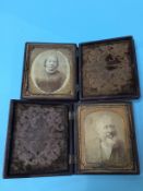 A pair of Victorian photographic portraits, in composite frames