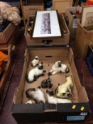 Collection of Siamese cats, in two boxes